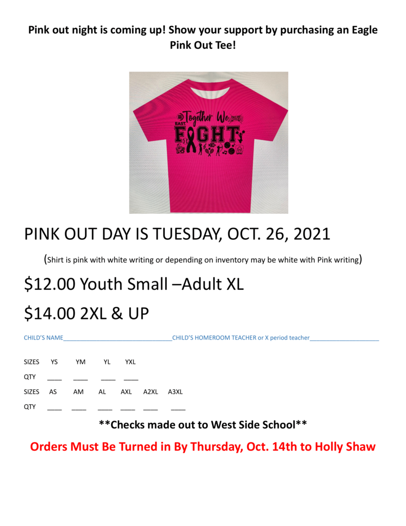 Orders due Wednesday
