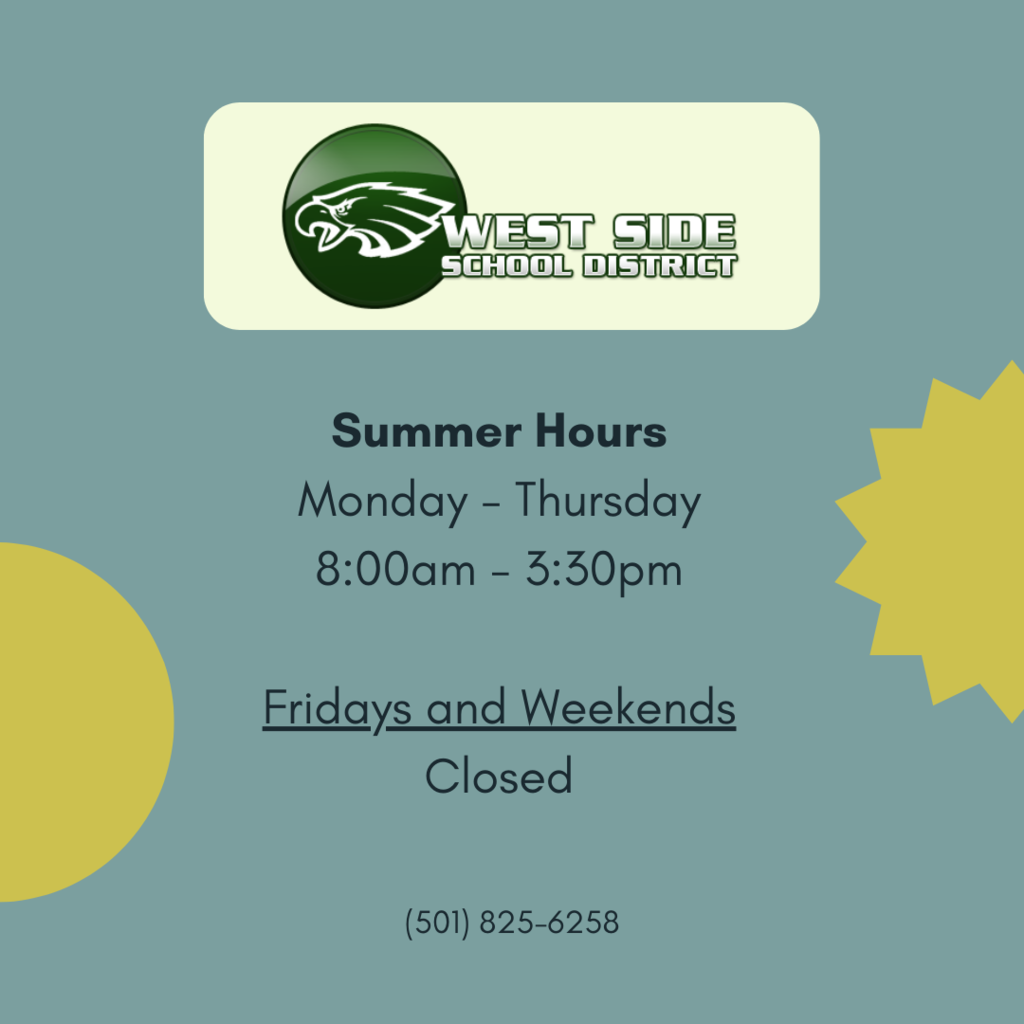 Summer Hours 8 am to 3:30 pm Mon - Thu